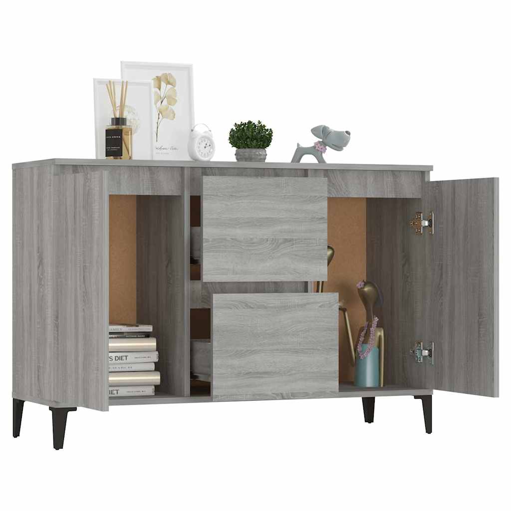 vidaXL Buffet gris Sonoma 102x35x70 cm Aggloméré
