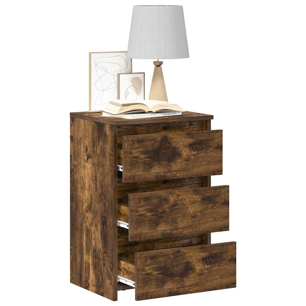 vidaXL Nachttische 2 Stk. Räuchereiche 40x35x62,5 cm Holzwerkstoff