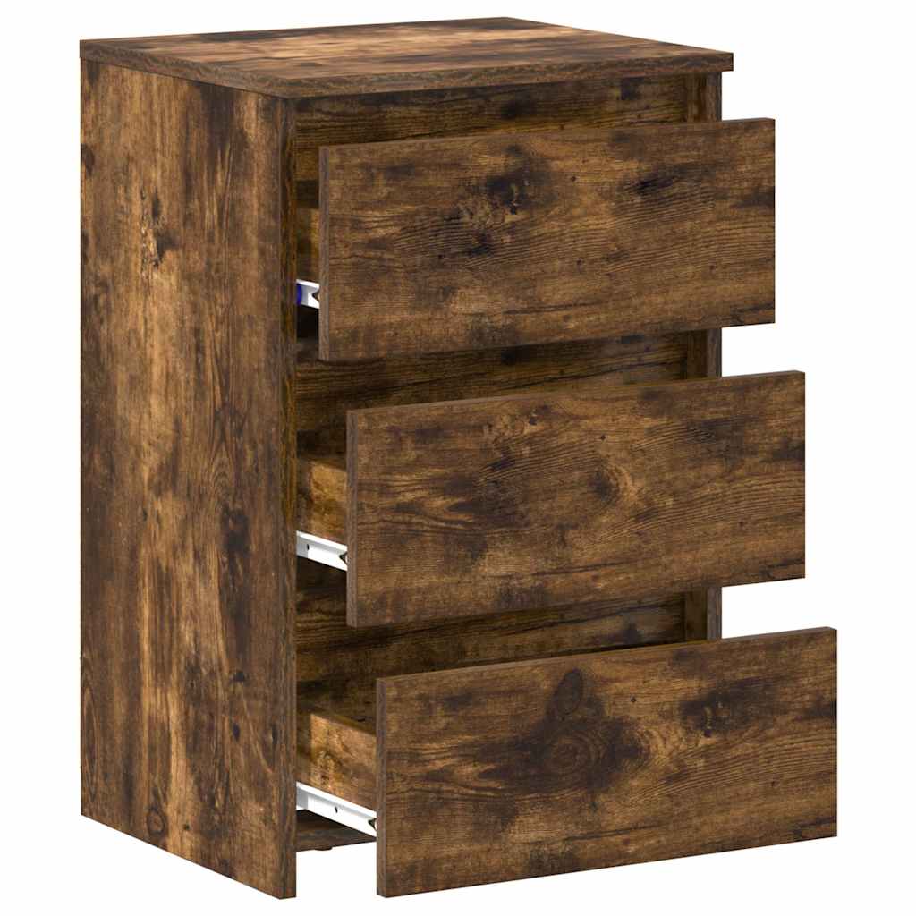 vidaXL Nachttische 2 Stk. Räuchereiche 40x35x62,5 cm Holzwerkstoff