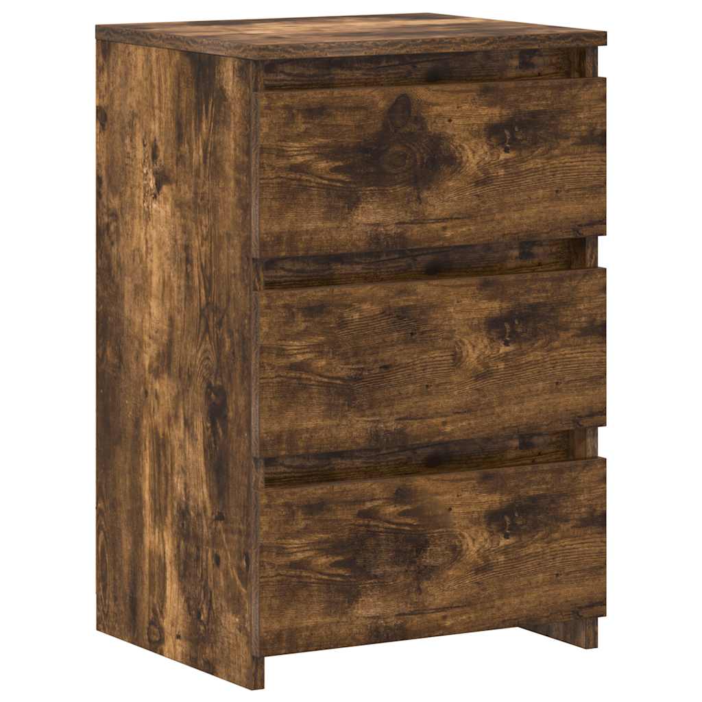 vidaXL Nachttische 2 Stk. Räuchereiche 40x35x62,5 cm Holzwerkstoff