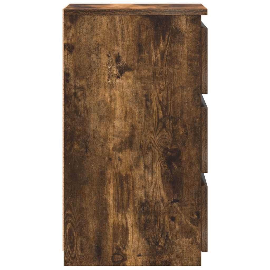 vidaXL Nachttische 2 Stk. Räuchereiche 40x35x62,5 cm Holzwerkstoff