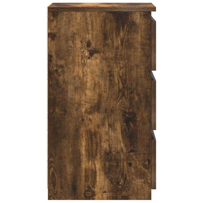 vidaXL Nachttische 2 Stk. Räuchereiche 40x35x62,5 cm Holzwerkstoff