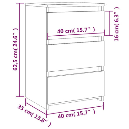vidaXL Table de chevet gris Sonoma 40x35x62,5 cm bois d'ingénierie