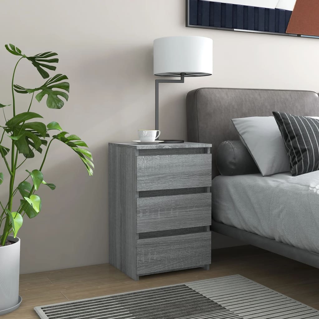vidaXL Table de chevet gris Sonoma 40x35x62,5 cm bois d'ingénierie