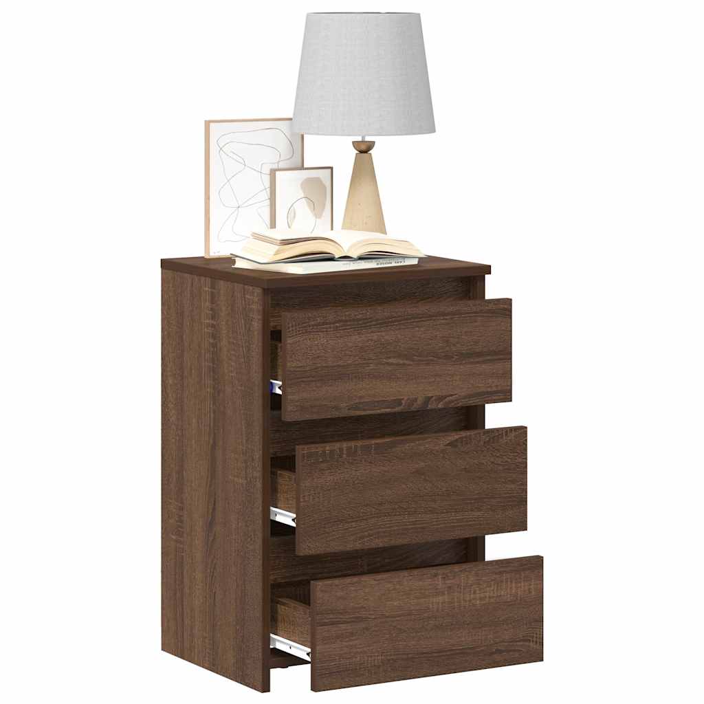 vidaXL Nachttische 2 Stk. Braun Eiche 40x35x62,5 cm Holzwerkstoff