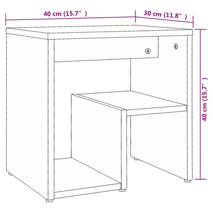 vidaXL Nachttische 2 Stk. Grau Sonoma 40x30x40 cm Holzwerkstoff