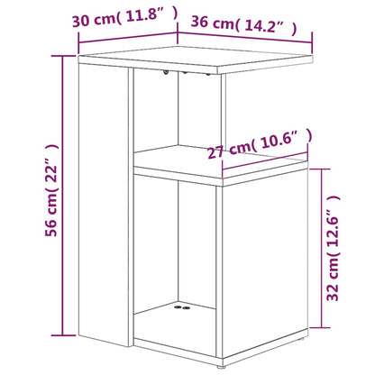 vidaXL Table d'appoint gris sonoma 36x30x56 cm en bois d'ingénierie