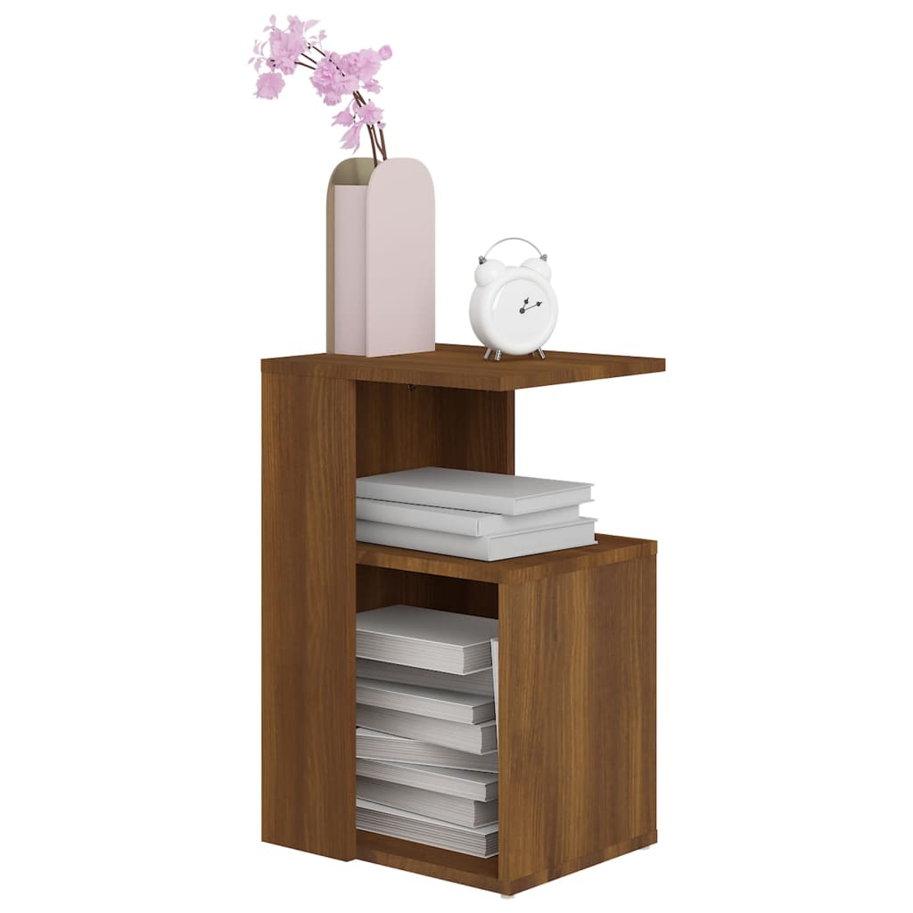 vidaXL Table d'appoint marron aspect chêne 36x30x56 cm Bois d'ingénierie