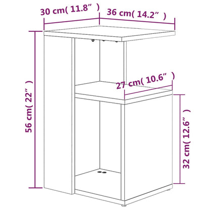 vidaXL Table d'appoint marron aspect chêne 36x30x56 cm Bois d'ingénierie