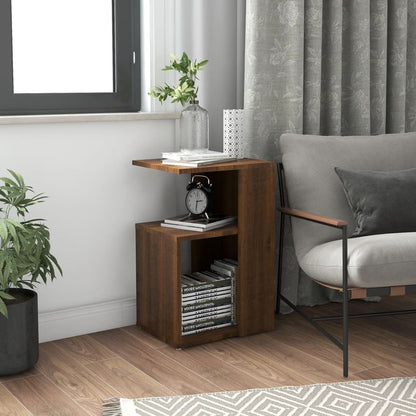 vidaXL Table d'appoint marron aspect chêne 36x30x56 cm Bois d'ingénierie