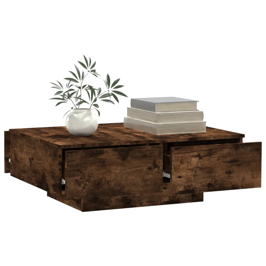 vidaXL Table basse chêne fumé 90x60x31 cm en bois d'ingénierie