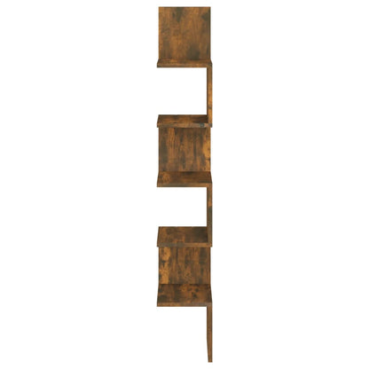 vidaXL Wand-Eckregal Räuchereiche 20x20x127,5 cm Holzwerkstoff