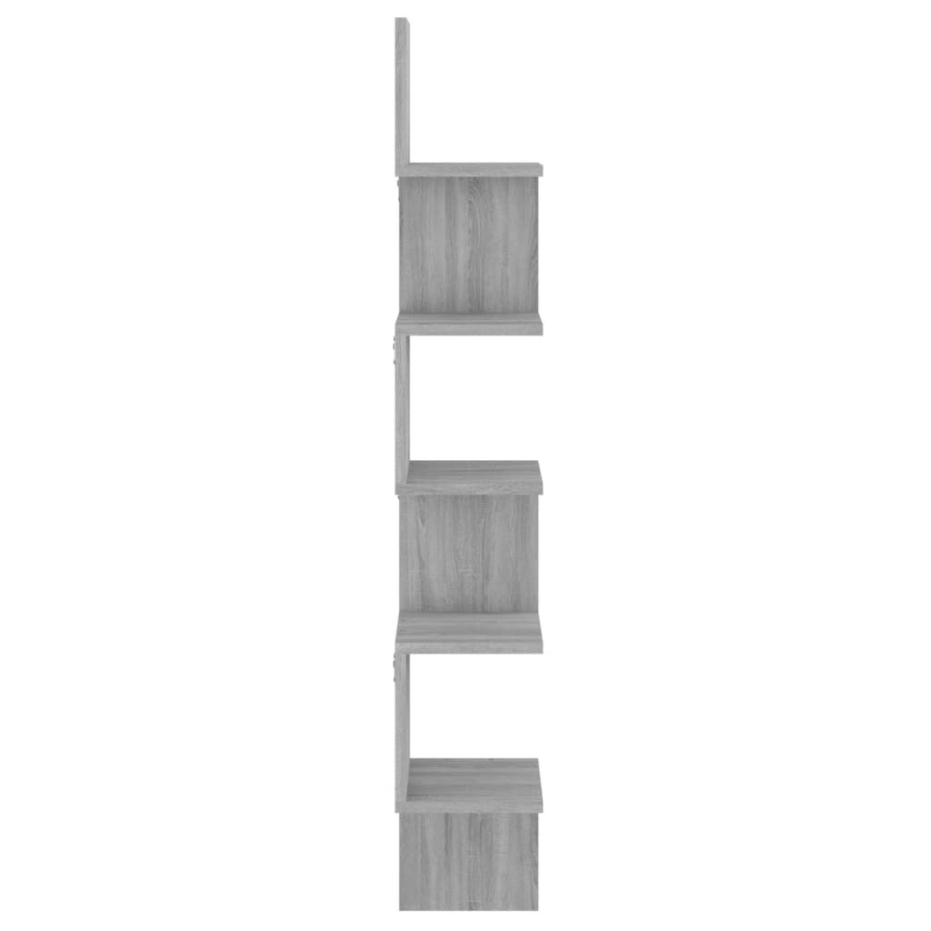 vidaXL Wand-Eckregal Grau Sonoma 20x20x127,5 cm Holzwerkstoff