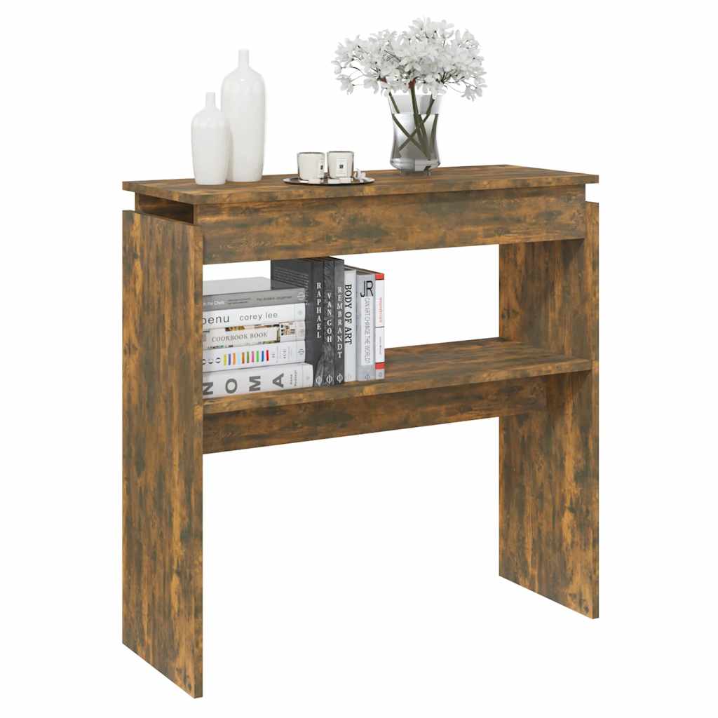 vidaXL Table console chêne fumé 80x30x80 cm bois d'ingénierie