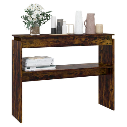 vidaXL Table console chêne fumé 102x30x80 cm Bois d'ingénierie