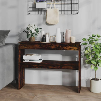 vidaXL Table console chêne fumé 102x30x80 cm Bois d'ingénierie