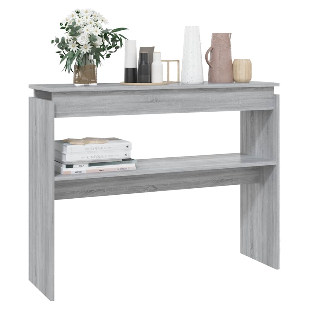 vidaXL Table console gris Sonoma 102x30x80 cm Aggloméré