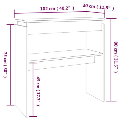 vidaXL Table console gris Sonoma 102x30x80 cm Aggloméré