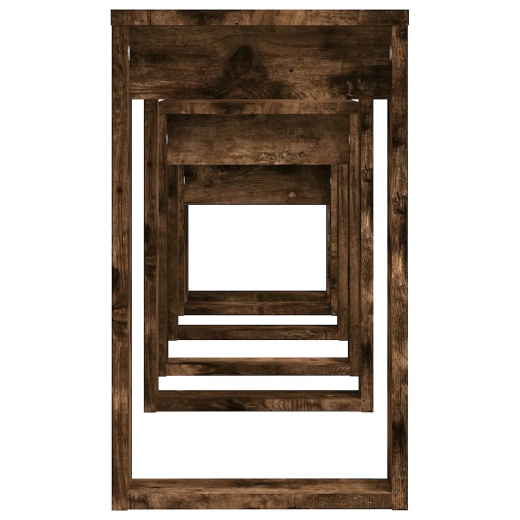 vidaXL Satztische 3 Stk. Räuchereiche Holzwerkstoff