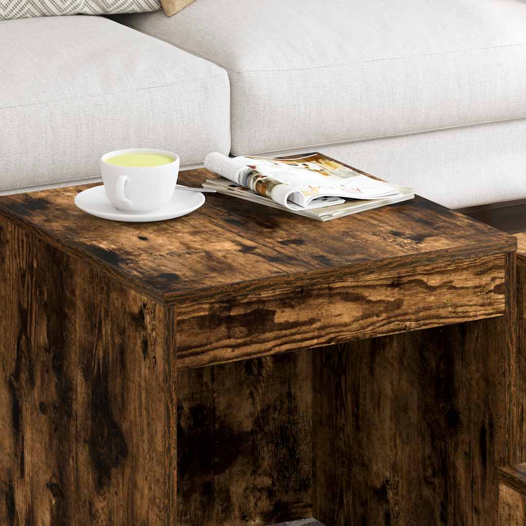 vidaXL Tables gigognes 3 pcs Chêne fumé Bois d'ingénierie