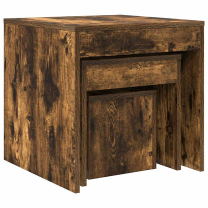 vidaXL Tables gigognes 3 pcs Chêne fumé Bois d'ingénierie