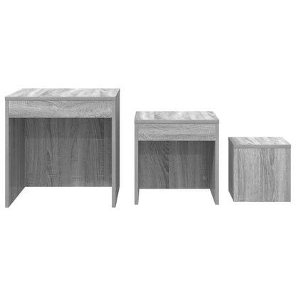 vidaXL Tables gigognes 3 pcs Gris Sonoma Bois d'ingénierie