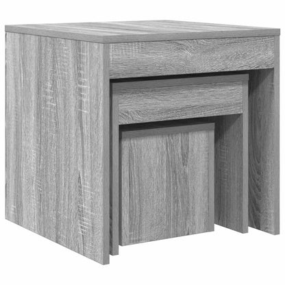 vidaXL Tables gigognes 3 pcs Gris Sonoma Bois d'ingénierie