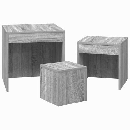 vidaXL Tables gigognes 3 pcs Gris Sonoma Bois d'ingénierie