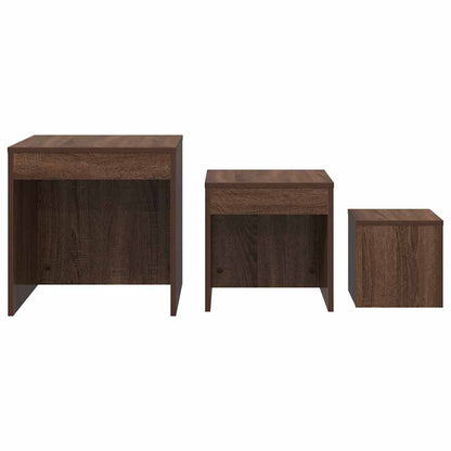 vidaXL Tables gigognes 3 pcs Marron aspect chêne Bois d'ingénierie
