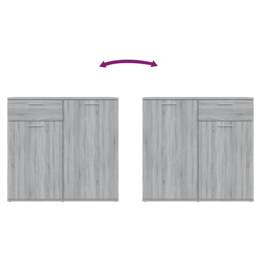 vidaXL Bahut gris Sonoma 80x36x75 cm Aggloméré