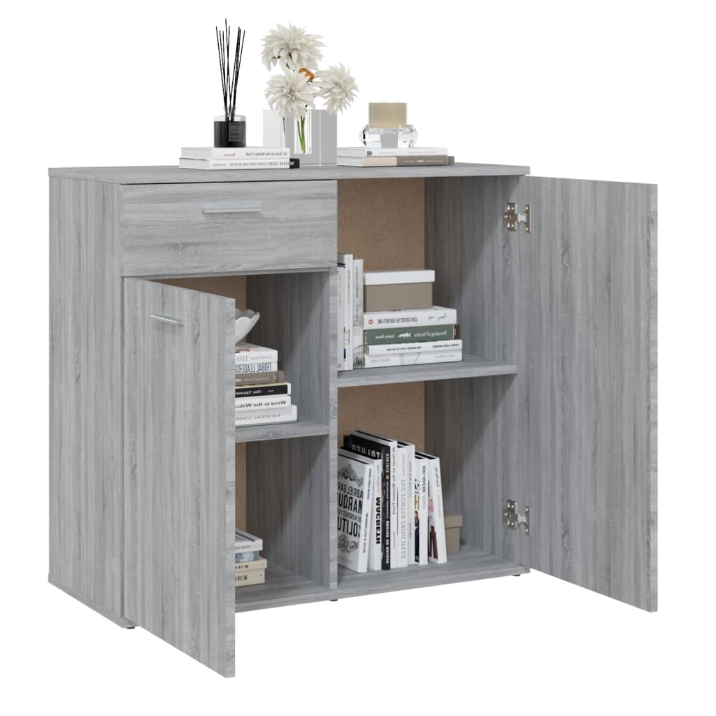 vidaXL Bahut gris Sonoma 80x36x75 cm Aggloméré
