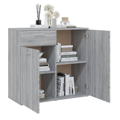 vidaXL Bahut gris Sonoma 80x36x75 cm Aggloméré
