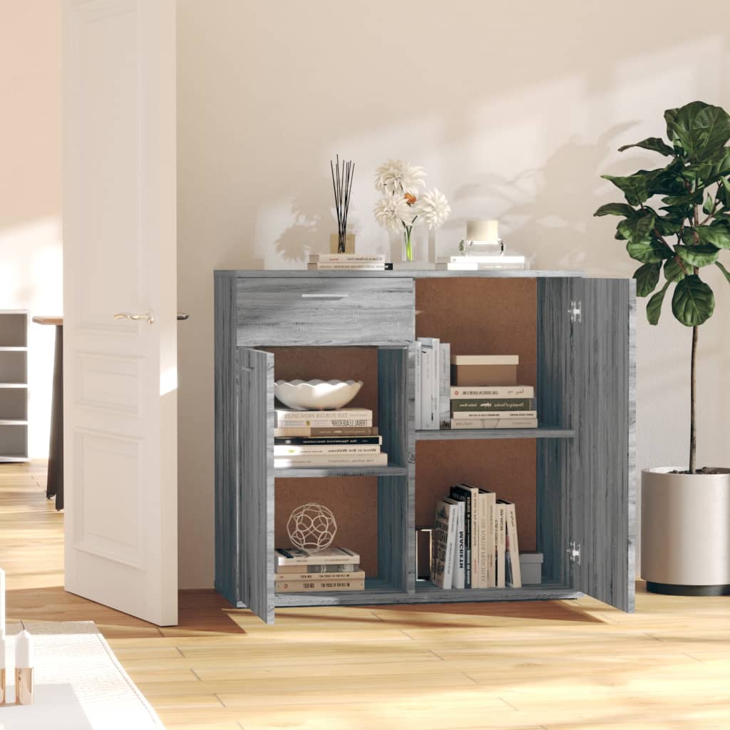 vidaXL Bahut gris Sonoma 80x36x75 cm Aggloméré