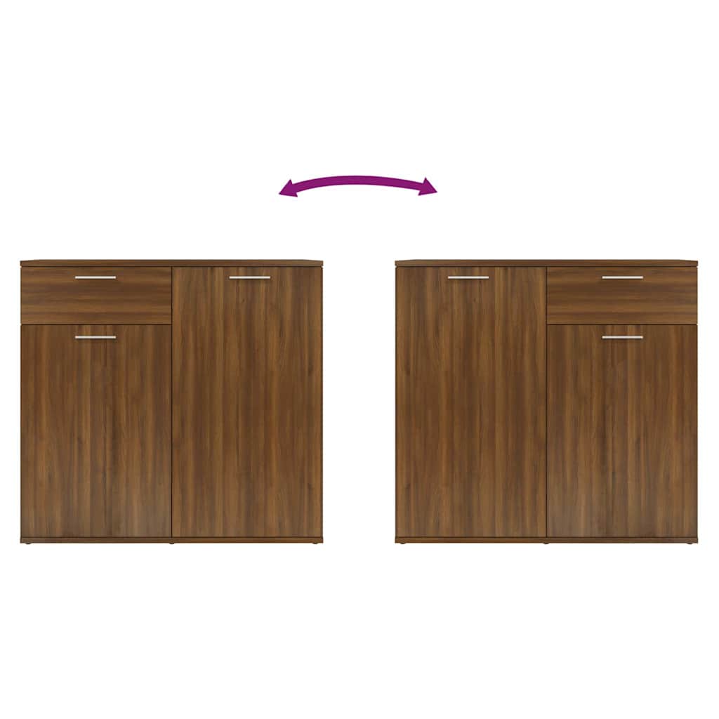vidaXL Buffet marron aspect chêne 80x36x75 cm Bois d'ingénierie
