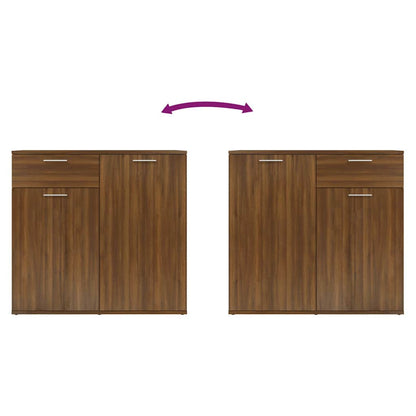 vidaXL Buffet marron aspect chêne 80x36x75 cm Bois d'ingénierie