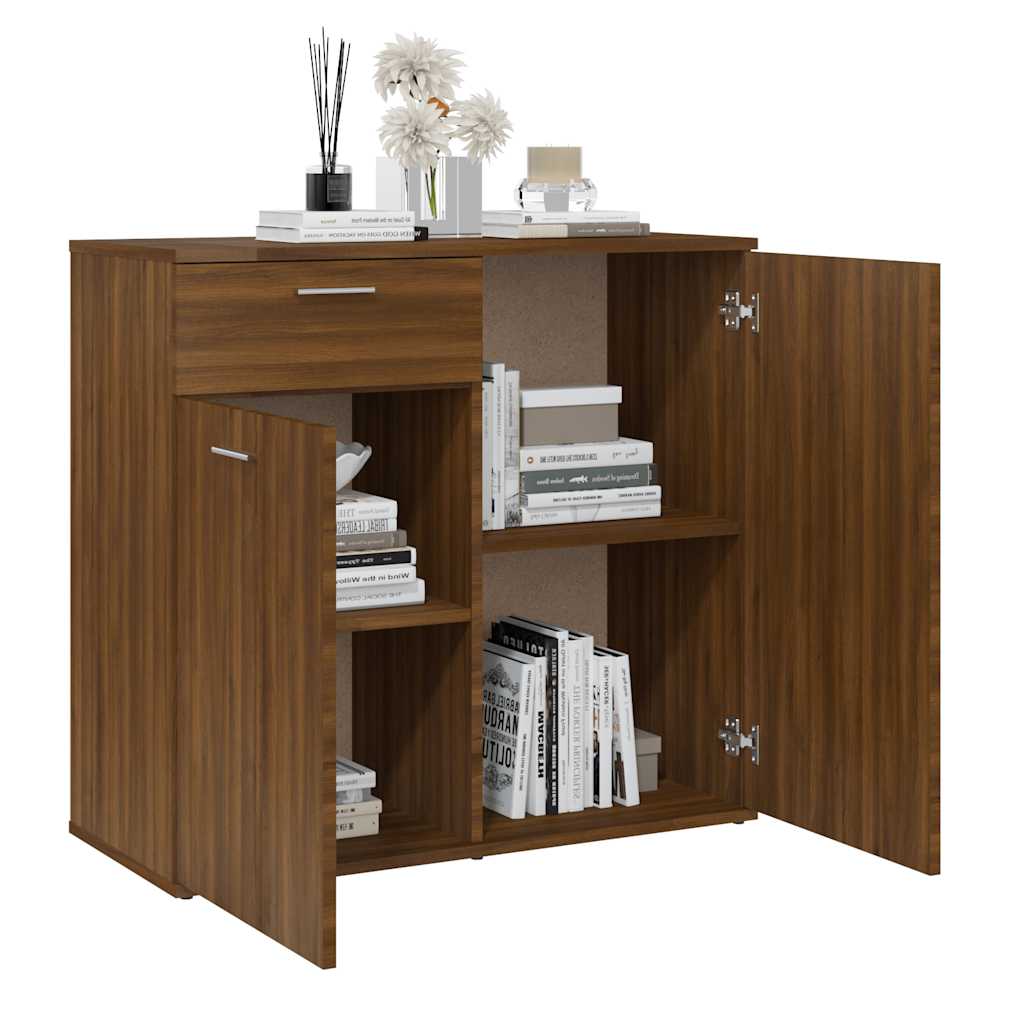 vidaXL Buffet marron aspect chêne 80x36x75 cm Bois d'ingénierie