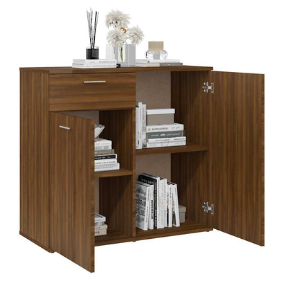 vidaXL Buffet marron aspect chêne 80x36x75 cm Bois d'ingénierie