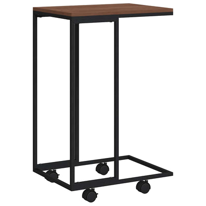 vidaXL Beistelltisch mit Rollen Schwarz 40x30x63,5 cm Holzwerkstoff