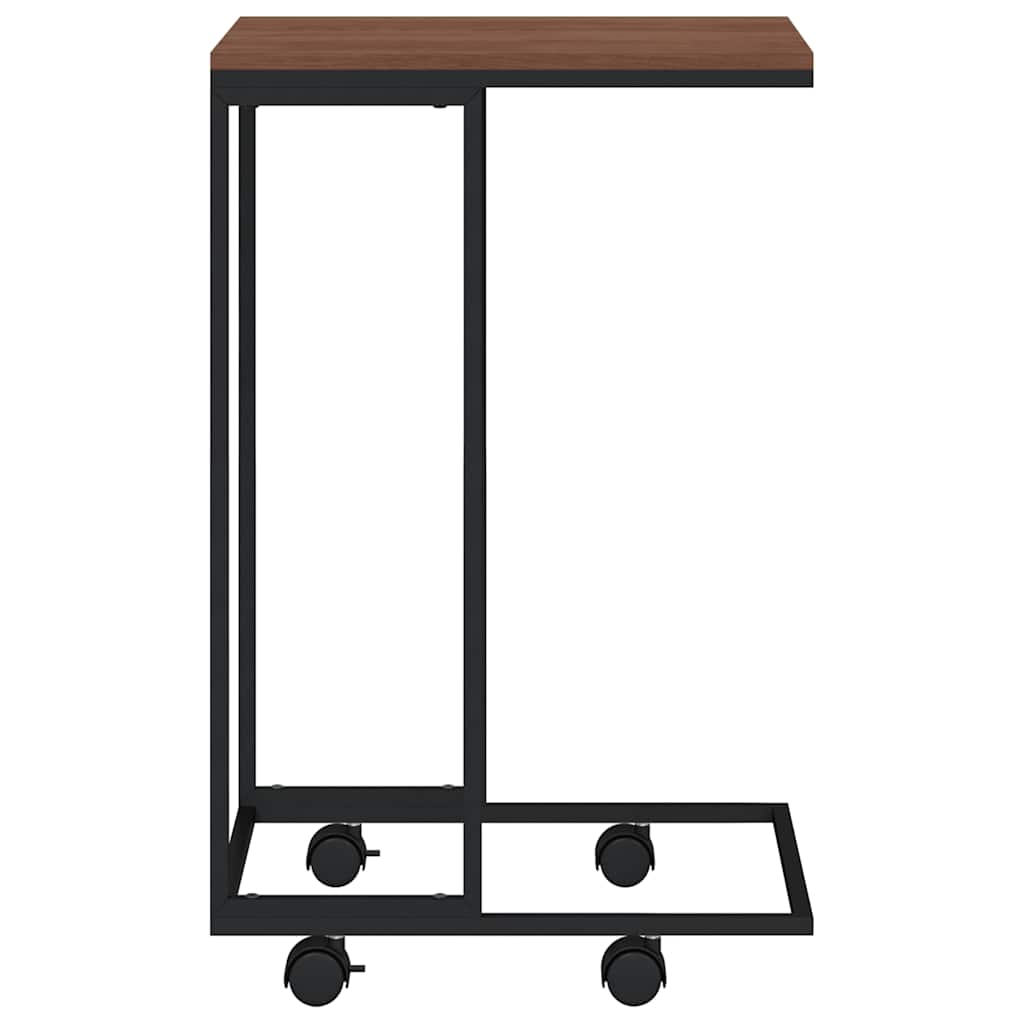 vidaXL Beistelltisch mit Rollen Schwarz 40x30x63,5 cm Holzwerkstoff