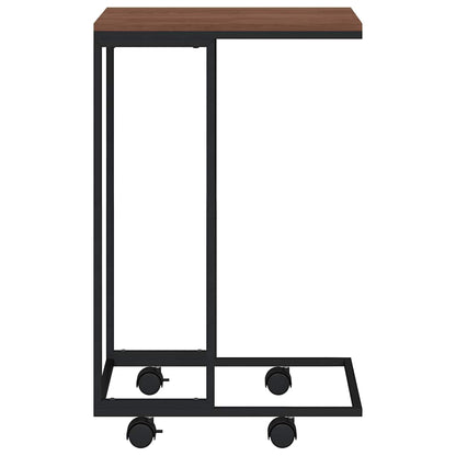 vidaXL Beistelltisch mit Rollen Schwarz 40x30x63,5 cm Holzwerkstoff