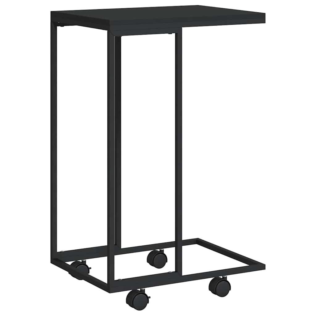 vidaXL Beistelltisch mit Rollen Schwarz 40x30x63,5 cm Holzwerkstoff