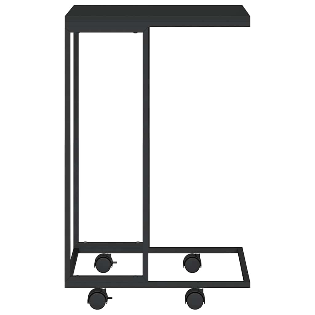 vidaXL Beistelltisch mit Rollen Schwarz 40x30x63,5 cm Holzwerkstoff