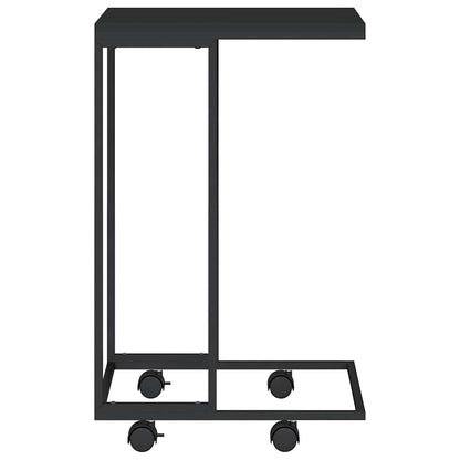 vidaXL Beistelltisch mit Rollen Schwarz 40x30x63,5 cm Holzwerkstoff
