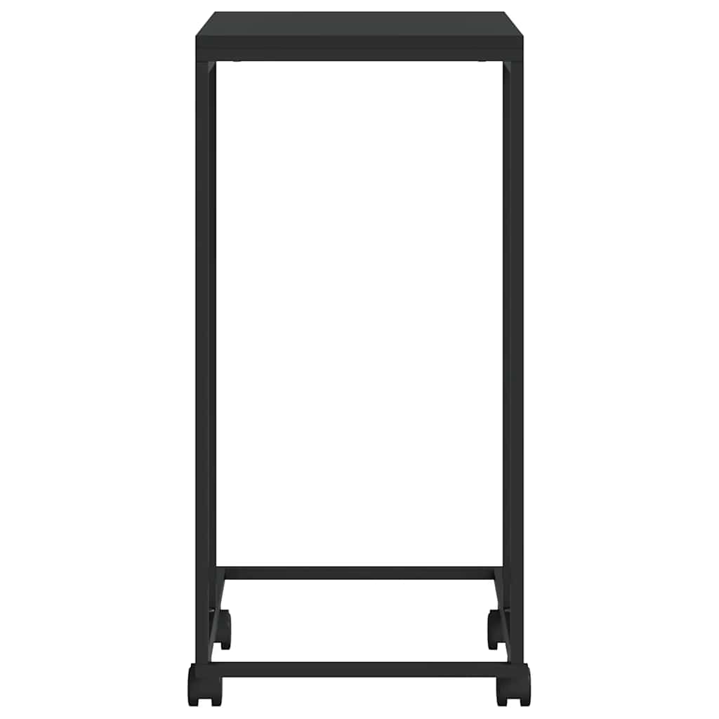 vidaXL Beistelltisch mit Rollen Schwarz 40x30x63,5 cm Holzwerkstoff