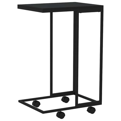 vidaXL Beistelltisch mit Rollen Schwarz 40x30x63,5 cm Holzwerkstoff