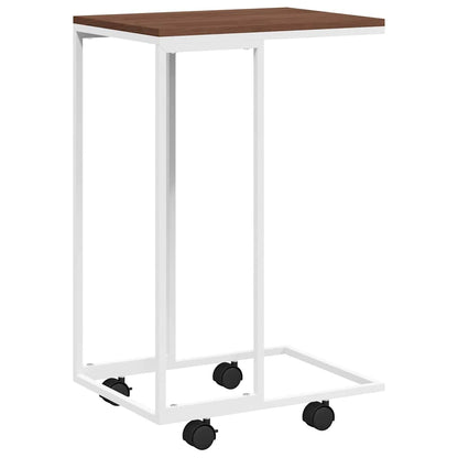 vidaXL Beistelltisch mit Rollen Weiß 40x30x63,5 cm Holzwerkstoff