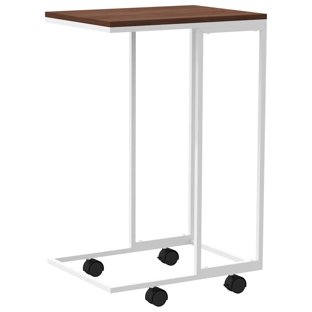 vidaXL Beistelltisch mit Rollen Weiß 40x30x63,5 cm Holzwerkstoff