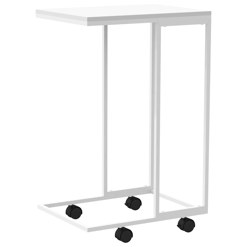 vidaXL Beistelltisch mit Rollen Weiß 40x30x63,5 cm Holzwerkstoff