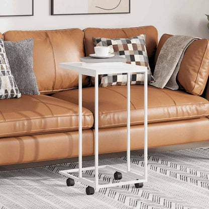 vidaXL Beistelltisch mit Rollen Weiß 40x30x63,5 cm Holzwerkstoff