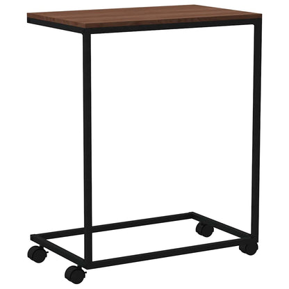 vidaXL Beistelltisch mit Rollen Schwarz 55x35x70 cm Holzwerkstoff